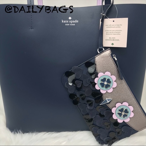 KATE SPADE MEDIUM TOTE WITH WRISLET ZIBBI NIGHT - Picture 3 of 8